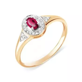 Кольцо с рубином и бриллиантами Линии Любви
