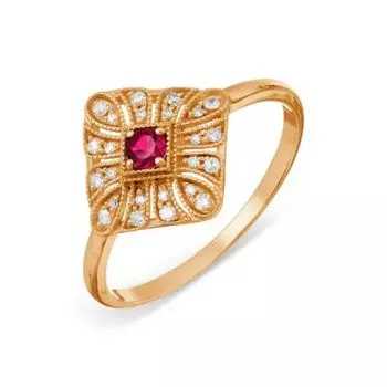 Кольцо с рубином и бриллиантами Линии Любви