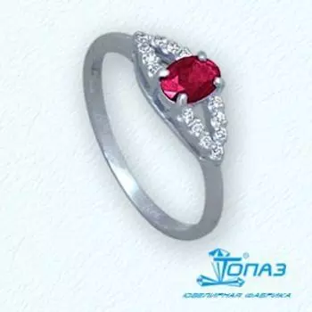 Кольцо с рубином и бриллиантами Линии Любви