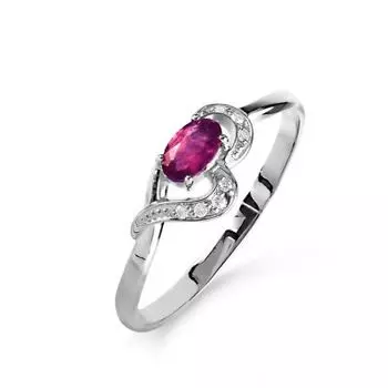 Кольцо с рубином и бриллиантами Линии Любви