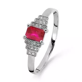 Кольцо с рубином и бриллиантами Линии Любви