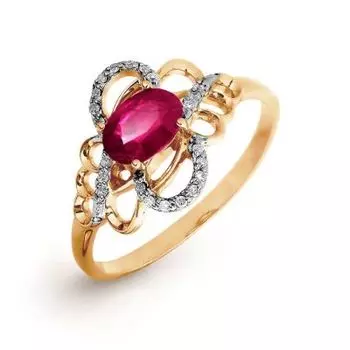 Кольцо с рубином и бриллиантами Линии Любви