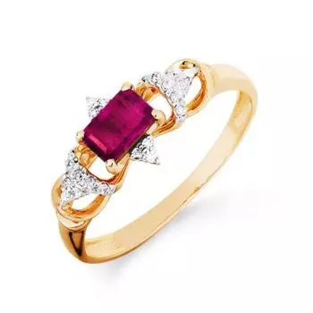 Кольцо с рубином и бриллиантами Линии Любви
