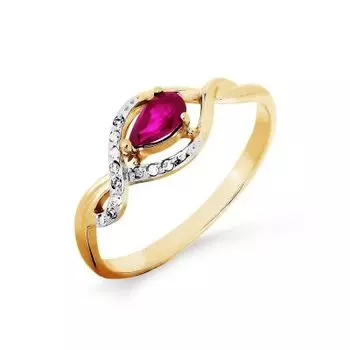 Кольцо с рубином и бриллиантами Линии Любви