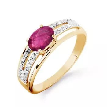 Кольцо с рубином и бриллиантами Линии Любви