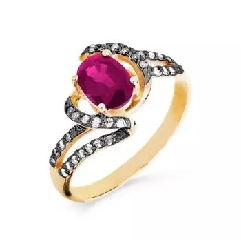 Кольцо с рубином и бриллиантами Линии Любви