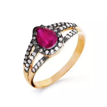 Кольцо с рубином и бриллиантами Линии Любви