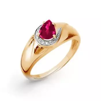 Кольцо с рубином и бриллиантами Линии Любви