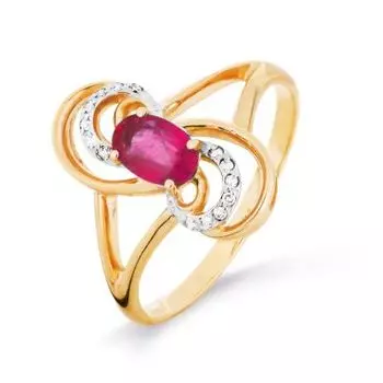 Кольцо с рубином и бриллиантами Линии Любви