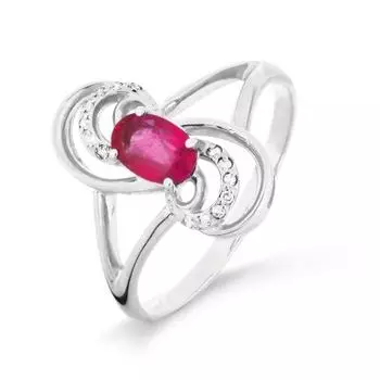 Кольцо с рубином и бриллиантами Линии Любви