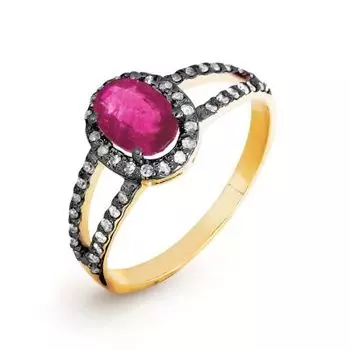 Кольцо с рубином и бриллиантами Линии Любви