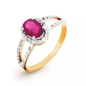 Кольцо с рубином и бриллиантами Линии Любви
