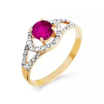 Кольцо с рубином и бриллиантами Линии Любви