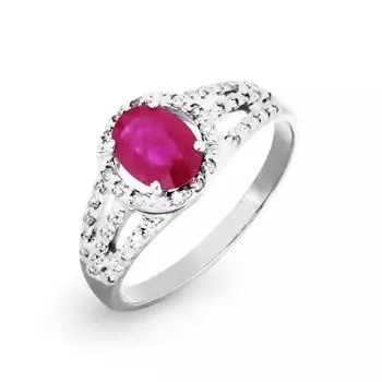 Кольцо с рубином и бриллиантами Линии Любви