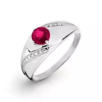 Кольцо с рубином и бриллиантами Линии Любви