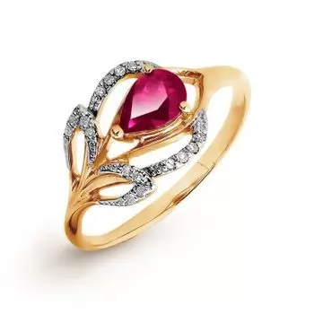 Кольцо с рубином и бриллиантами Линии Любви