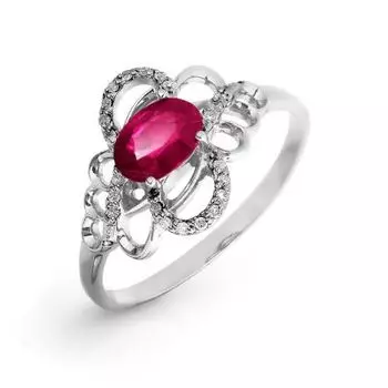 Кольцо с рубином и бриллиантами Линии Любви