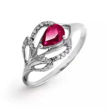 Кольцо с рубином и бриллиантами Линии Любви