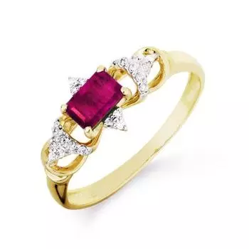 Кольцо с рубином и бриллиантами Линии Любви