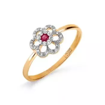 Кольцо с рубином и бриллиантами Линии Любви