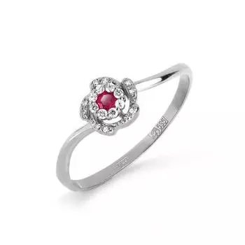 Кольцо с рубином и бриллиантами Линии Любви