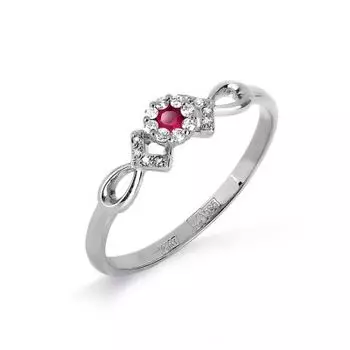 Кольцо с рубином и бриллиантами Линии Любви