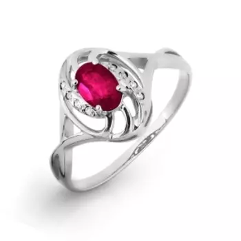 Кольцо с рубином и бриллиантами Линии Любви