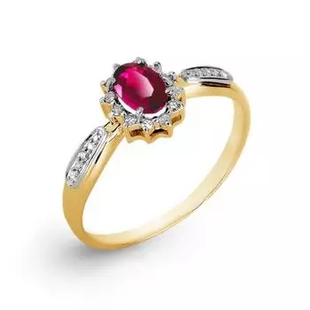 Кольцо с рубином и бриллиантами Линии Любви
