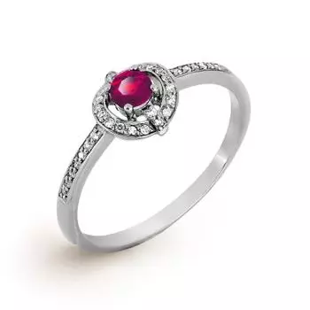 Кольцо с рубином и бриллиантами Линии Любви