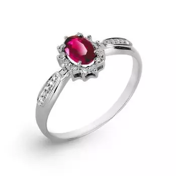 Кольцо с рубином и бриллиантами Линии Любви