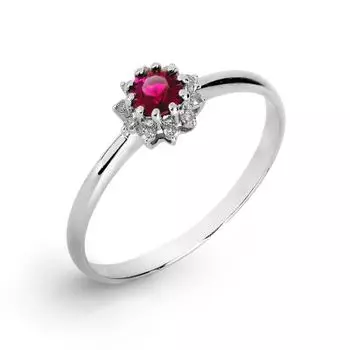 Кольцо с рубином и бриллиантами Линии Любви