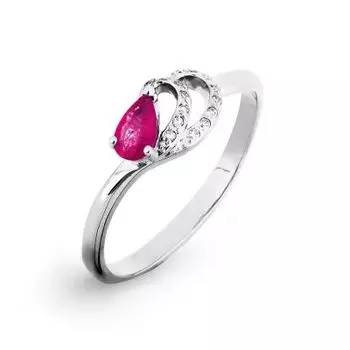 Кольцо с рубином и бриллиантами Линии Любви