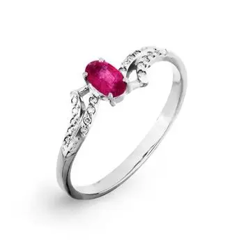 Кольцо с рубином и бриллиантами Линии Любви