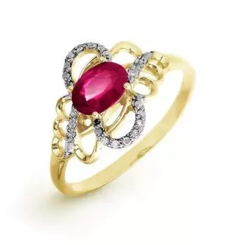 Кольцо с рубином и бриллиантами Линии Любви