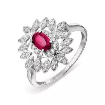 Кольцо с рубином и бриллиантами Линии Любви