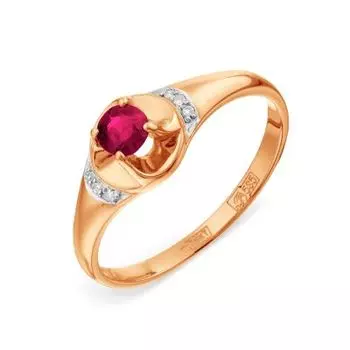 Кольцо с рубином и бриллиантами Линии Любви