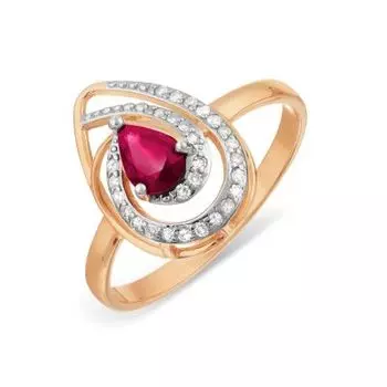 Кольцо с рубином и бриллиантами Линии Любви