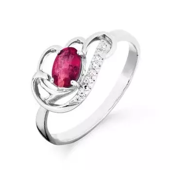 Кольцо с рубином и бриллиантами Линии Любви
