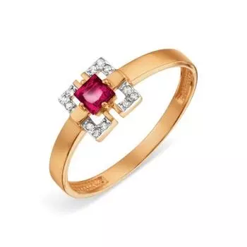 Кольцо с рубином и бриллиантами Линии Любви