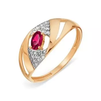 Кольцо с рубином и бриллиантами Линии Любви