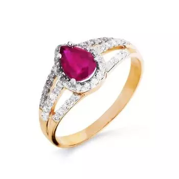 Кольцо с рубином и бриллиантами Линии Любви