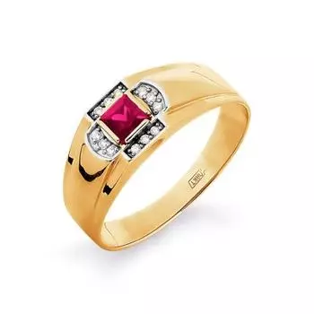 Кольцо с рубином и бриллиантами Линии Любви