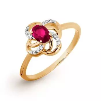 Кольцо с рубином и бриллиантами Линии Любви