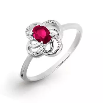 Кольцо с рубином и бриллиантами Линии Любви