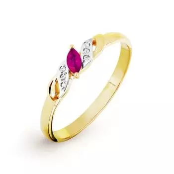 Кольцо с рубином и бриллиантами Линии Любви