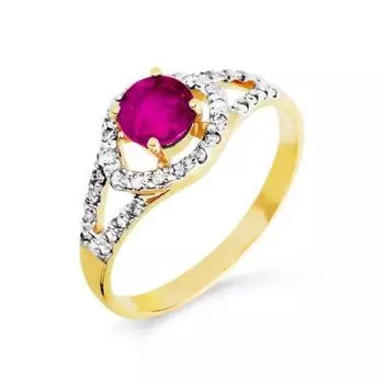 Кольцо с рубином и бриллиантами Линии Любви