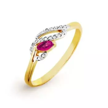 Кольцо с рубином и бриллиантами Линии Любви