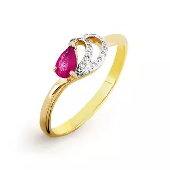 Кольцо с рубином и бриллиантами Линии Любви