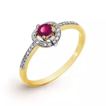 Кольцо с рубином и бриллиантами Линии Любви