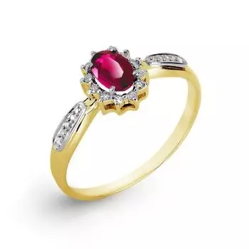 Кольцо с рубином и бриллиантами Линии Любви